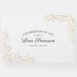 Herfst Maple verlaat herdenkingsmonument Gastenboek