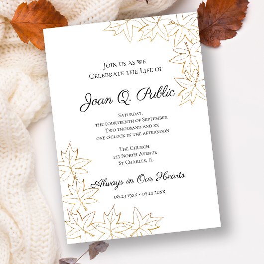 Herfst Maple verlaat herdenkingsmonument Kaart