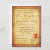 Herfst Maple vertrekt huwelijksuitnodiging Kaart (Achterkant)