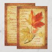 Herfst Maple vertrekt huwelijksuitnodiging Kaart (Voorkant / Achterkant)