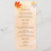 Herfst Maple Wedding Celebration Programmakaart (Achterkant)