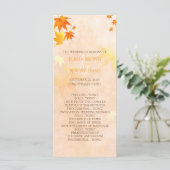 Herfst Maple Wedding Celebration Programmakaart (Staand voorkant)
