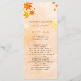 Herfst Maple Wedding Celebration Programmakaart