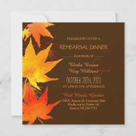 Herfst Maple Wedding Rehearsal Dinner Kaart