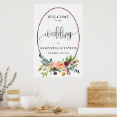 Herfst marigold floral boho bruiloft welkomstbord poster (Keuken)