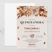 Herfst Marigold Oranje Flowers Boho Quinceanera Kaart (Voorkant / Achterkant)