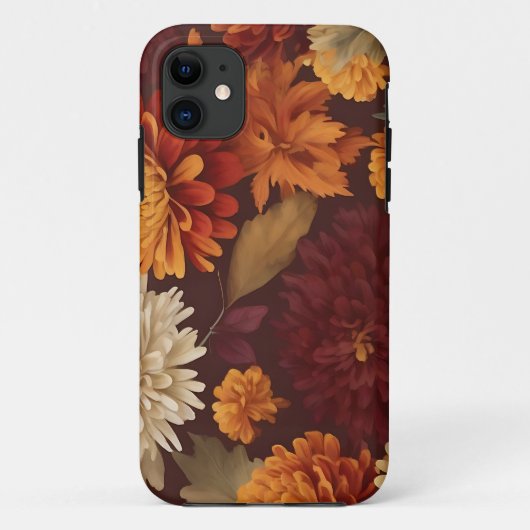 Herfst Marigolds Chrysanten en Asters Patroon Case-Mate iPhone Case (Achterkant)
