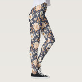 Herfst Marine Crème Bloem Leggings (Rechts)