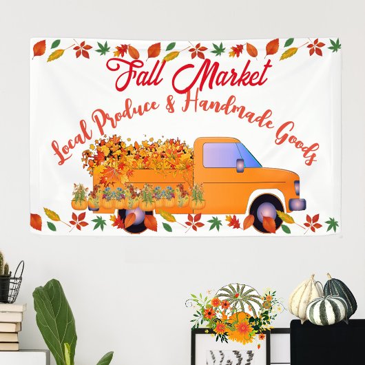 Herfst Market Pumpkin Farmhouse Handmade Goods Tru Spandoek