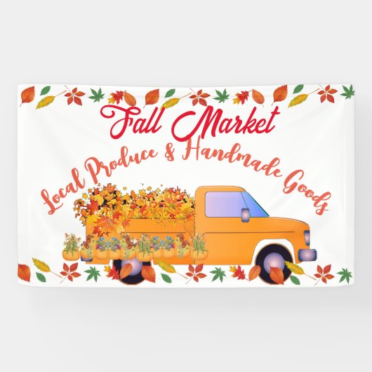 Herfst Market Pumpkin Farmhouse Handmade Goods Tru Spandoek (Horizontaal)