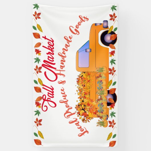 Herfst Market Pumpkin Farmhouse Handmade Goods Tru Spandoek (Verticaal)