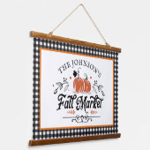 Herfst markt pompoen patch | Boerderij Hangend Wandkleed (Gebogen)