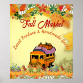Herfst Markt Pompoen Patch Boerderij Harvest Truck Poster (Voorkant)