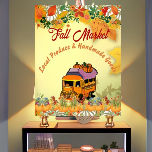 Herfst Markt Pompoen Patch Boerderij Harvest Truck Poster