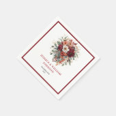 Herfst Maroon Bloem Boho Eucalyptus Trouwservetten Servet (Hoek)