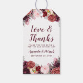 Herfst Marsala Blush Roze Pioen Bruiloft Favor Lab Cadeaulabel (Voorkant)