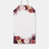 Herfst Marsala Blush Roze Pioen Bruiloft Favor Lab Cadeaulabel (Achterkant)