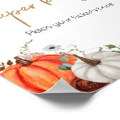 Herfst Marsala Bourgogne Bloemen Pompoen Luier Raf Poster (Hoek)