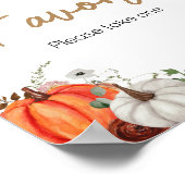 Herfst Marsala Bourgogne Bloemenpompoen Favors Poster (Hoek)