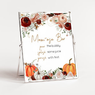 Herfst Marsala Bourgondië Bloemenpompoen Mom Osa B Poster