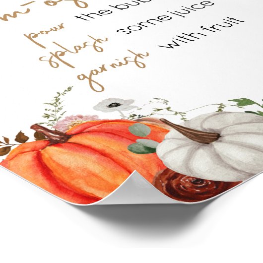 Herfst Marsala Bourgondië Bloemenpompoen Mom Osa B Poster (Hoek)