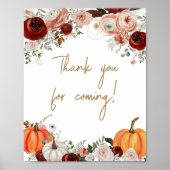 Herfst Marsala Bourgondië Pompoen Bedankt voor uw  Poster (Voorkant)