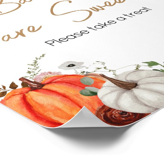 Herfst Marsala Bourgondië Pompoenbaby's zijn zoet Poster (Hoek)