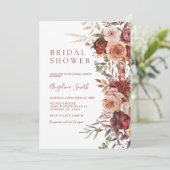 Herfst Marsala Flower Vrijgezellenfeest Kaart (Staand voorkant)