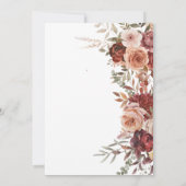 Herfst Marsala Flower Vrijgezellenfeest Kaart (Achterkant)