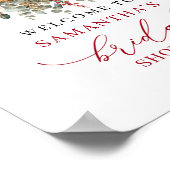Herfst marsala groen boho bruiloft feest welkom poster (Hoek)