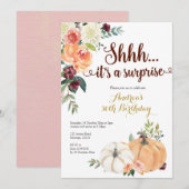 Herfst Marsala Pumpkin Verrassing verjaardagsuitno Kaart (Voorkant / Achterkant)