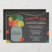Herfst Mason Jar Housewarming Invitation Kaart (Voorkant / Achterkant)