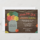 Herfst Mason Jar Housewarming Invitation Kaart (Voorkant)