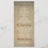 Herfst Mason Jar Licht Rustieke Maple Wedding Prog Programmakaart (Achterkant)