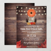 herfst Mason Jar Rustic Fall Wedding Kaart (Voorkant / Achterkant)