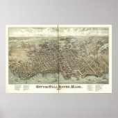 Herfst Massachusetts 1877 Antiek Panorama Poster (Voorkant)
