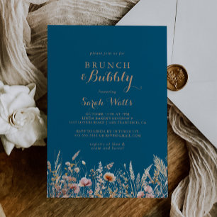 Herfst Meadow Floral Brunch en Bubbly Vrijgezellen Kaart