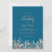 Herfst Meadow Floral Brunch en Bubbly Vrijgezellen Kaart (Voorkant)