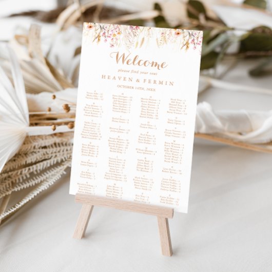 Herfst Meadow Wild Floral Alfabetische Zitting Gra Poster