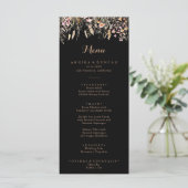 Herfst Meadow Wild Floral Calligraphy Diner Menu (Staand voorkant)