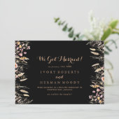 Herfst Meadow Wild Floral Elopement Aankondiging (Staand voorkant)