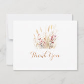 Herfst Meadow Wild Floral Flat Wedding Bedankkaart (Voorkant)