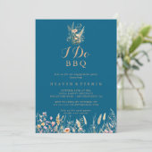 Herfst Meadow Wild Floral I Do BBQ Engagement Part Kaart (Staand voorkant)