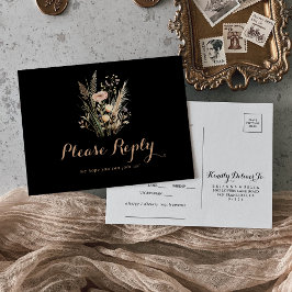 Herfst Meadow Wild Floral Menu Choice RSVP Briefka