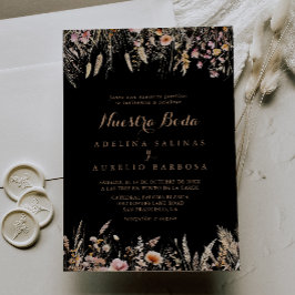 Herfst Meadow Wild Floral Nuestra Boda Wedding Kaart