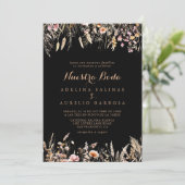 Herfst Meadow Wild Floral Nuestra Boda Wedding Kaart (Staand voorkant)