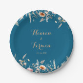 Herfst Meadow Wild Floral Trouwtaart Papieren Bordje (Voorkant)