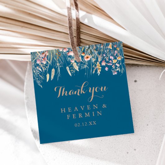 Herfst Meadow Wild Floral Wedding Bedankjes Labels