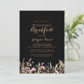 Herfst Meadow Wild Floral Wedding Breakfast Kaart (Staand voorkant)