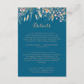 Herfst Meadow Wild Floral Wedding Details Informatiekaartje (Voorkant)
